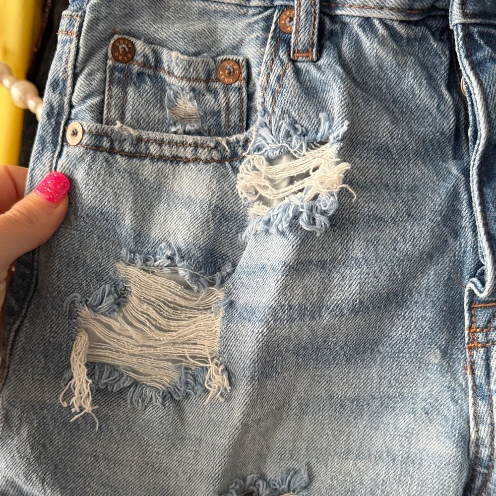 Aeropostale 90s baggy shorts Distressed Denim Shorts size 0